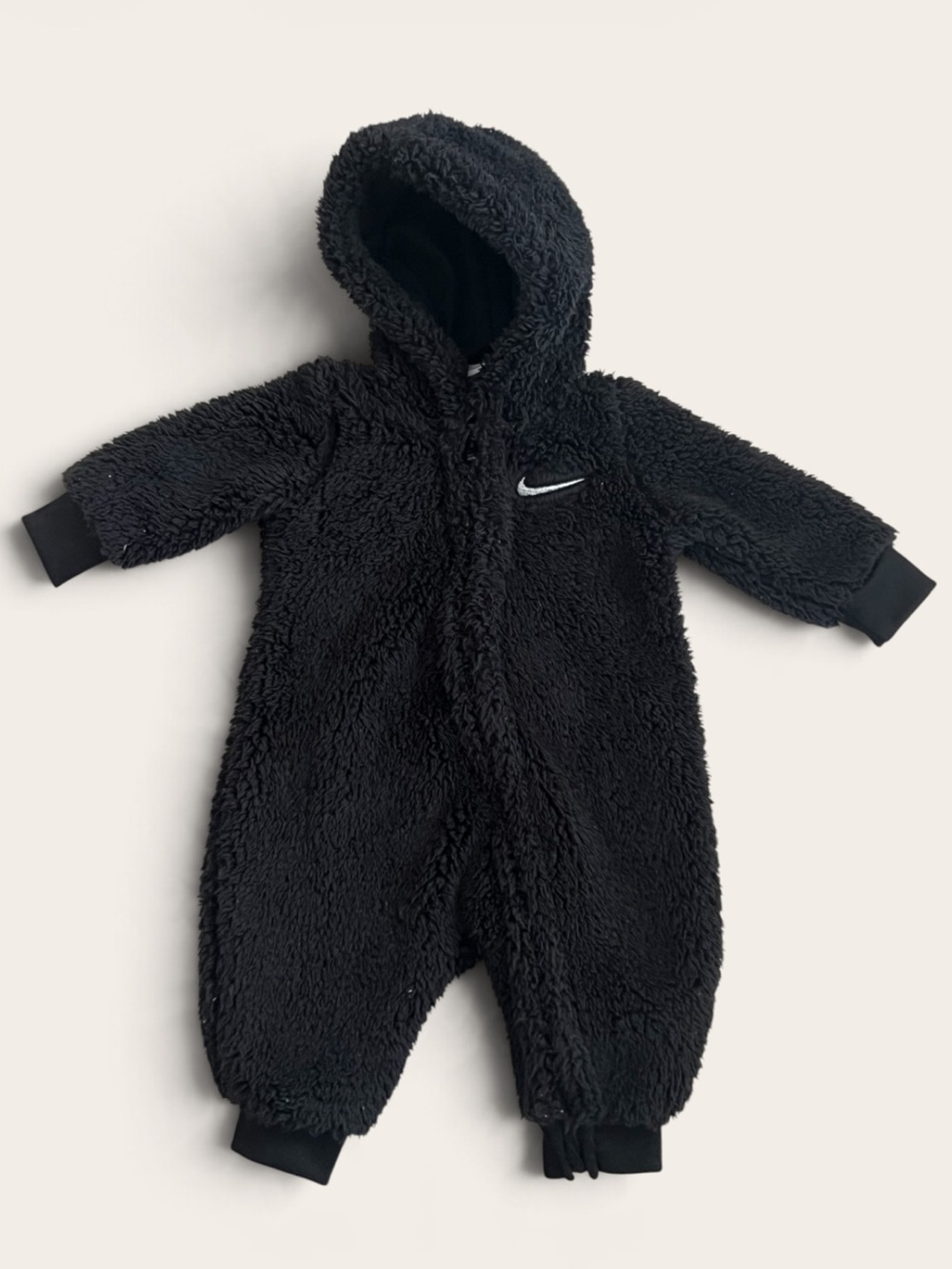 Nike Baby Sherpa Fleece Hooded One-Piece Black 3M